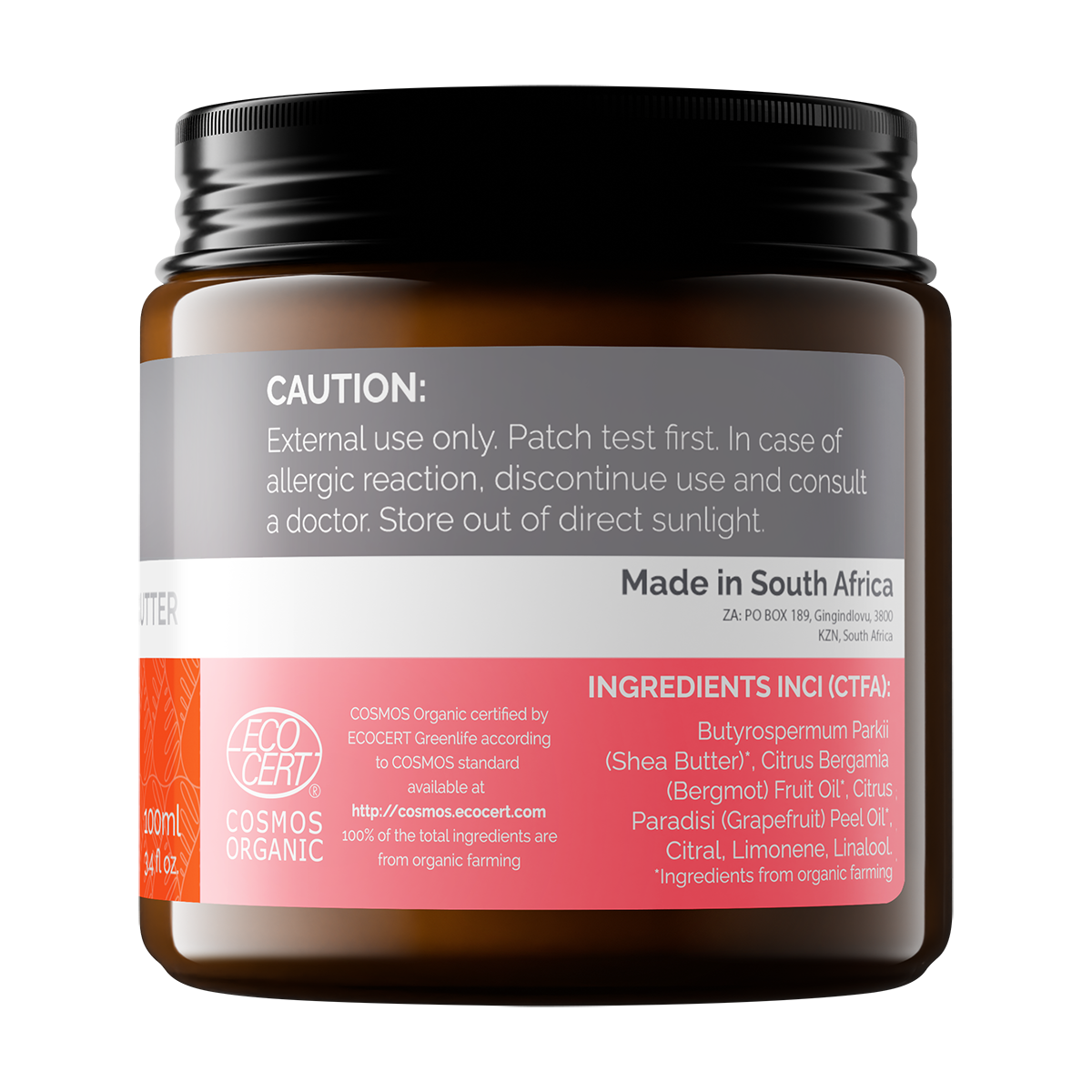 Organic Shea Butter - Citrus Scented 100ml